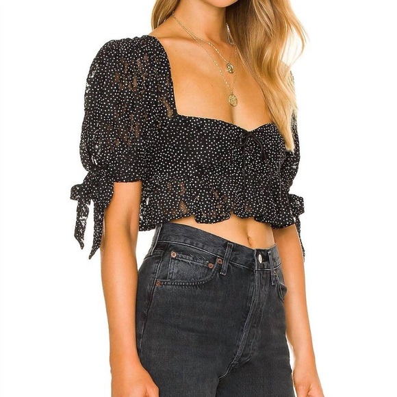 For love and lemons Leila Top In Black 1X - Picture 2 of 4